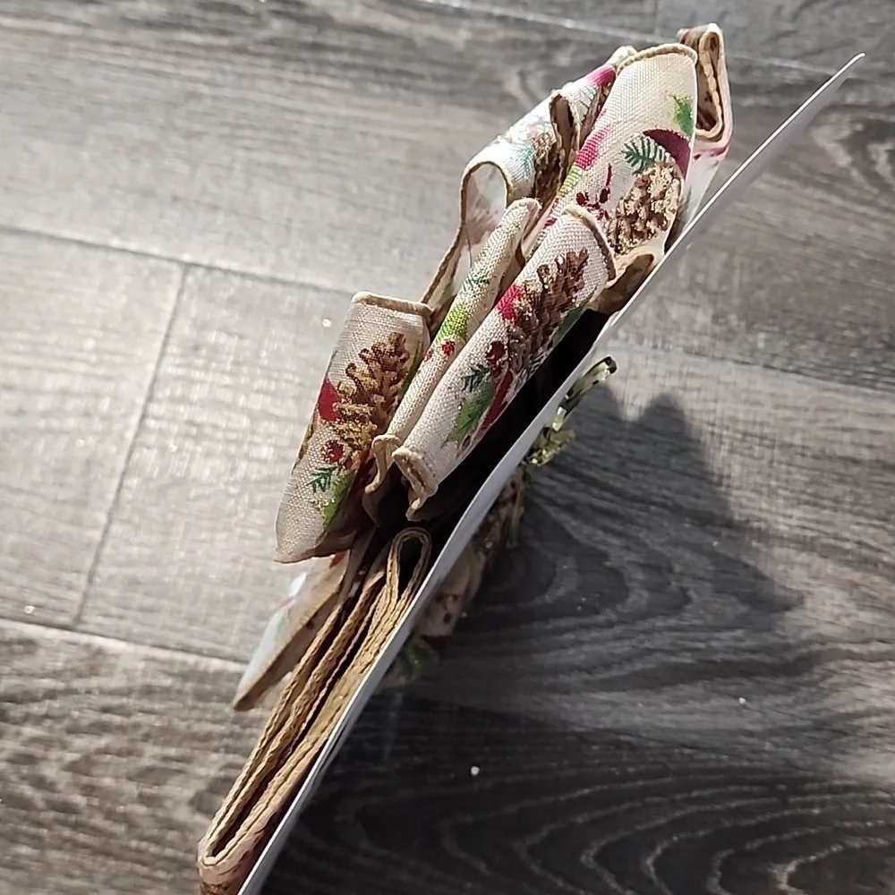 Celebrate It pinecone print, wired ribbon Bow